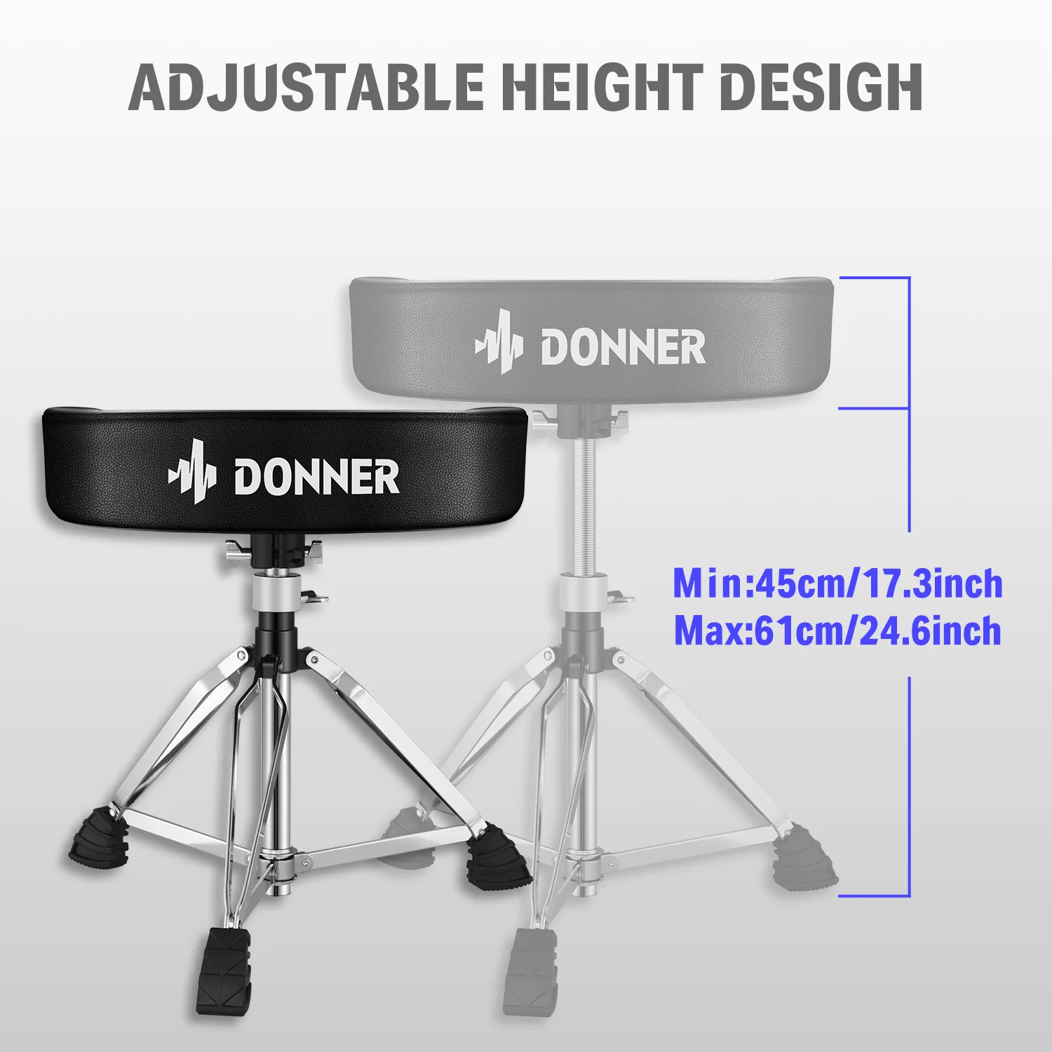 Donner Adjustable Drum Throne Motorcycle Seat Style - Image 6