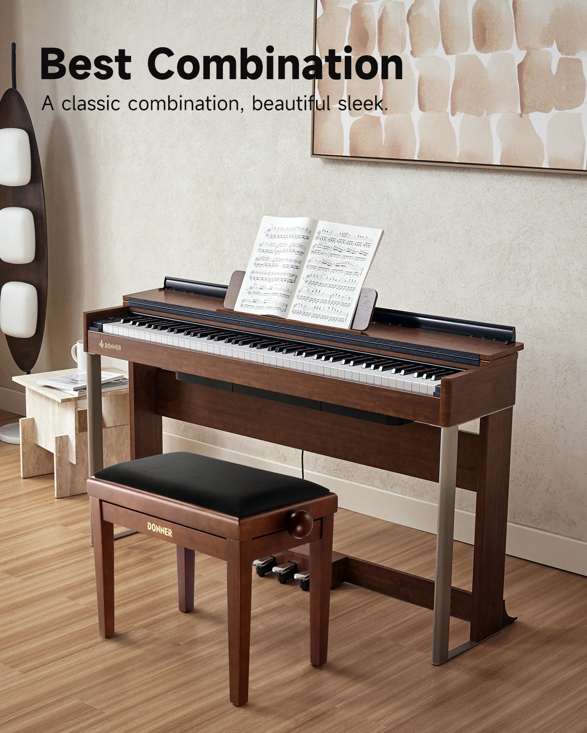 Donner Adjustable-Height Piano Bench - Image 4