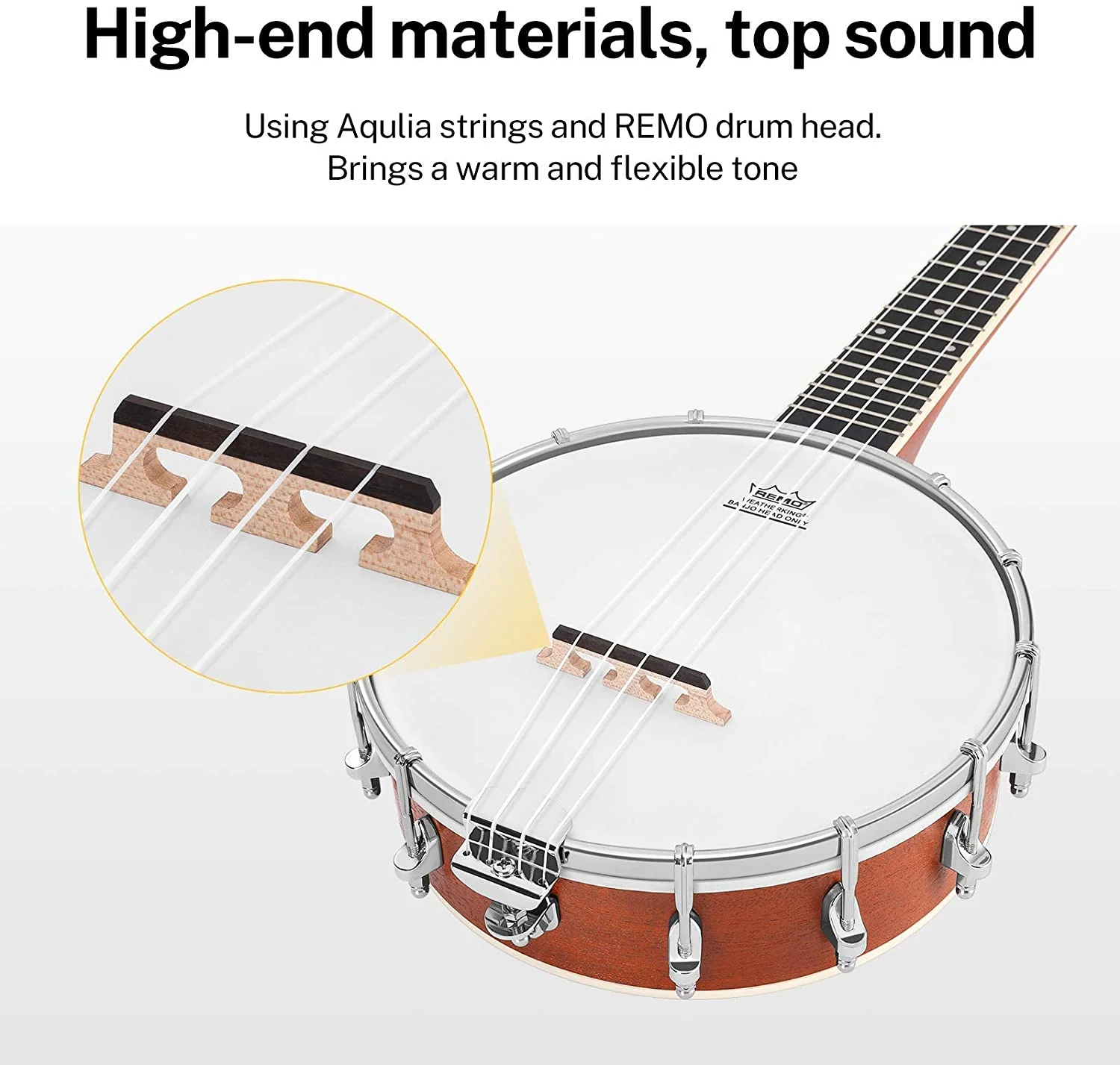 Donner DBU-200 4-String Banjolele 23 Inch - Image 3