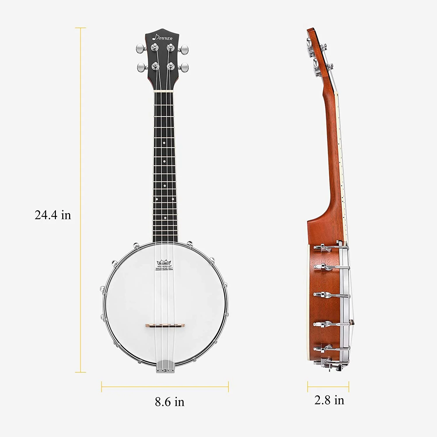 Donner DBU-200 4-String Banjolele 23 Inch - Image 7