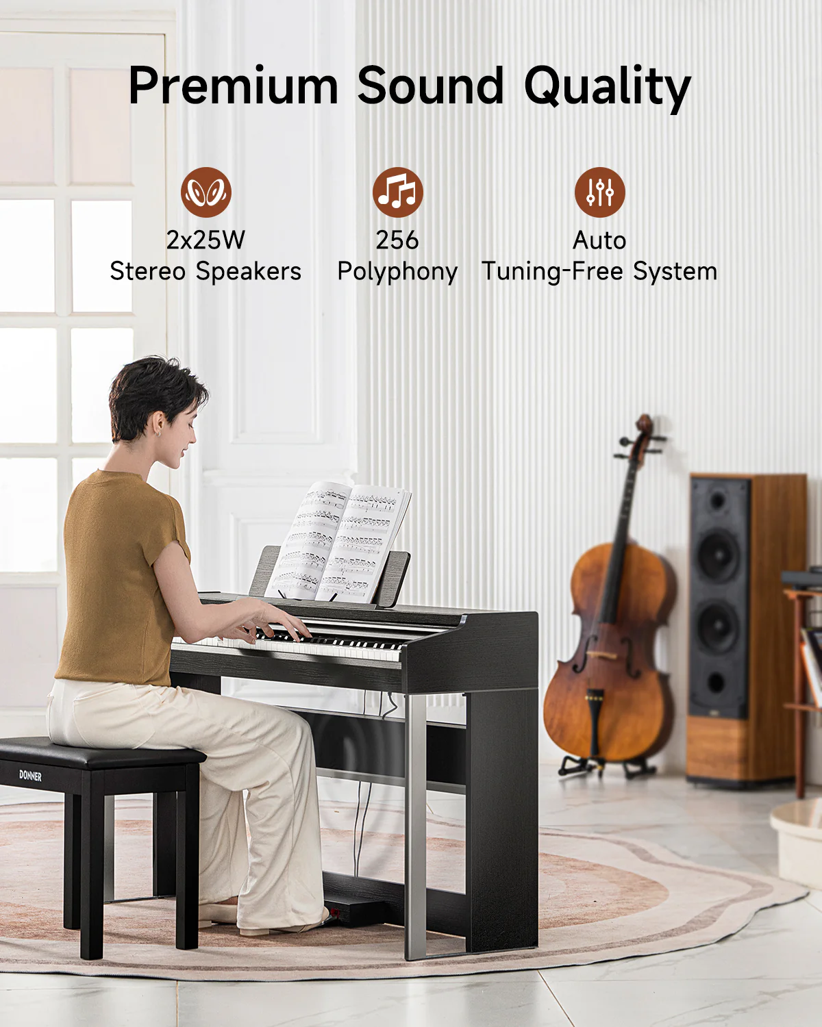 Donner DDP-200 PRO Hammer Keyboard Digital Piano - Image 8