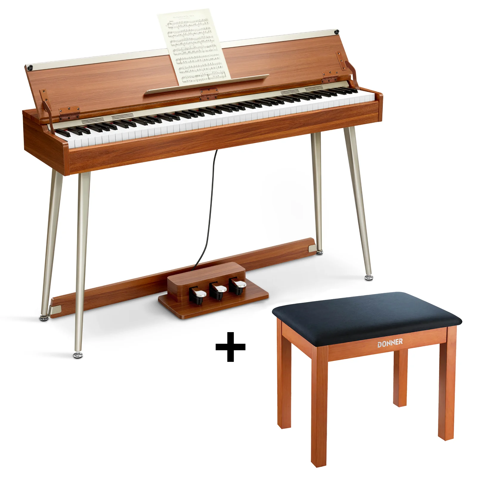Donner DDP-80 PLUS Wooden Upright Digital Keyboard Piano - Image 5