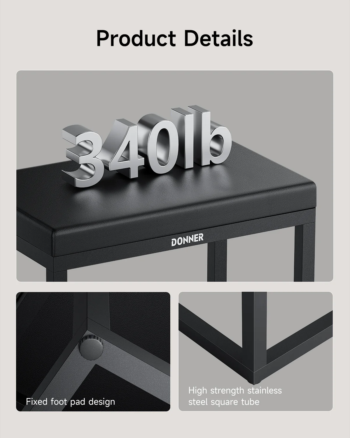 Donner DKB-200 Scandinavian Style Piano Bench - Image 7