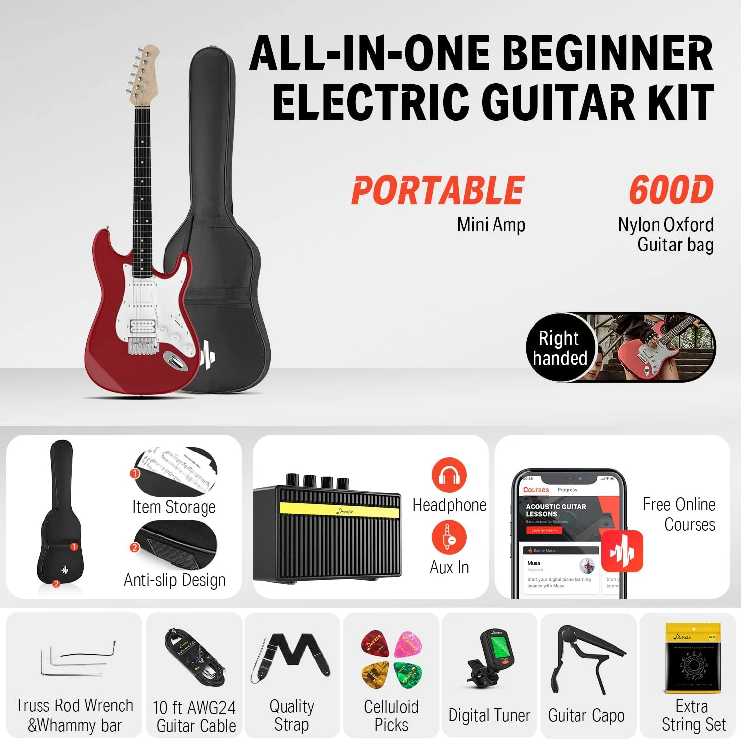 Donner DST-100 Electric Guitar Kit - Image 12