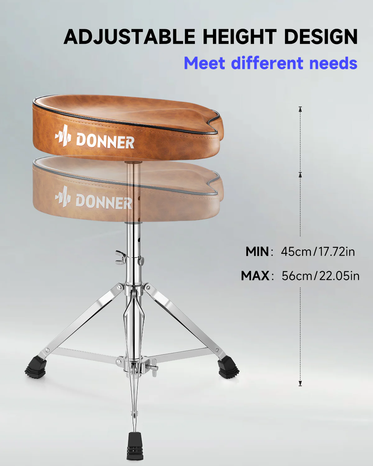 Donner DT-50 Slim Saddle Drum Throne - Image 4