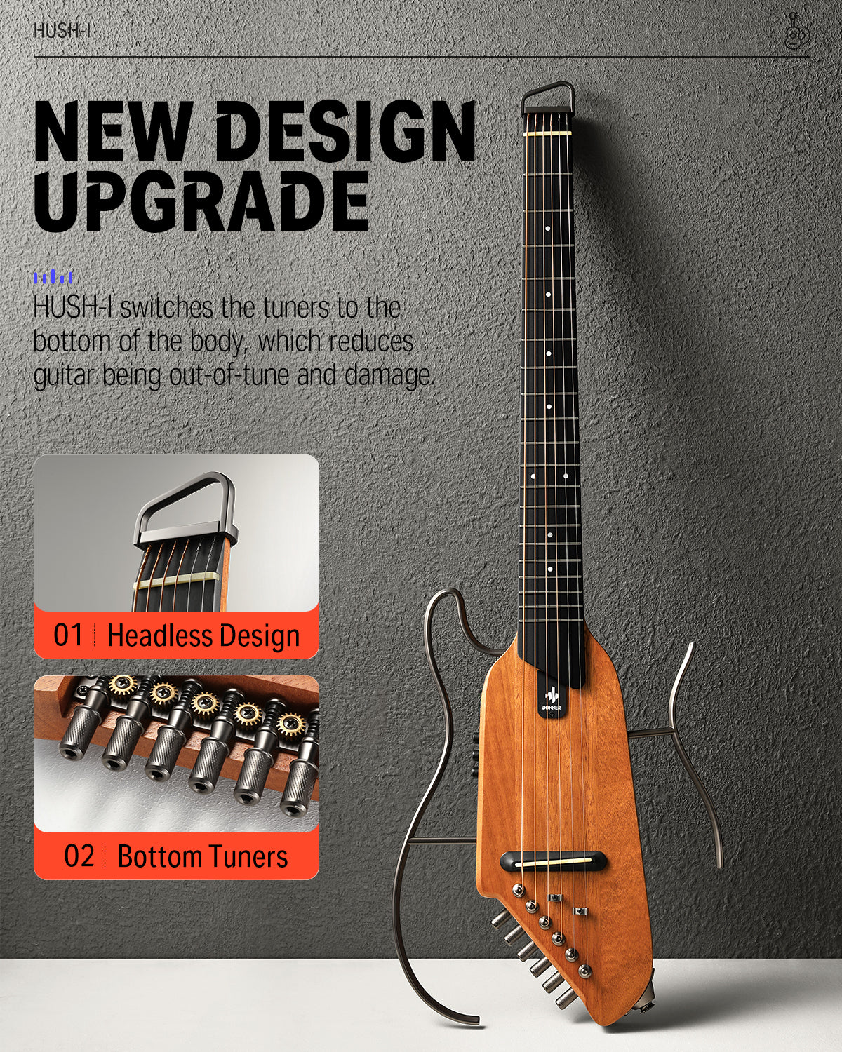 Donner HUSH™ I Acoustic-Electric Travel Guitar - Image 14