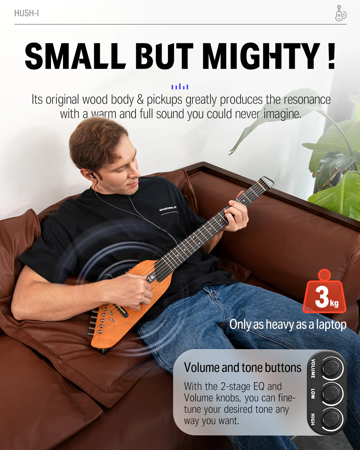 Donner HUSH™ I Acoustic-Electric Travel Guitar - Image 16