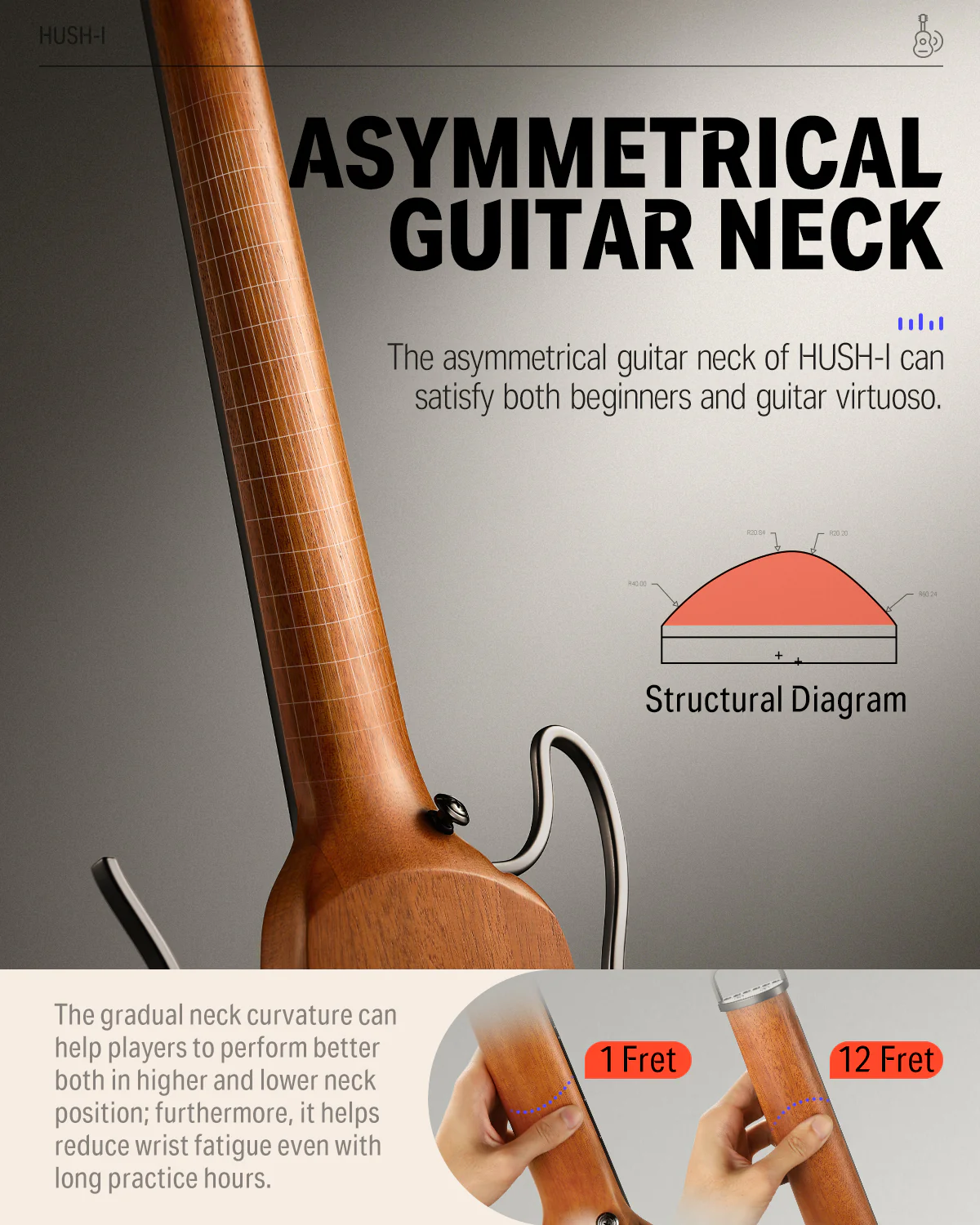 Donner HUSH™ I Acoustic-Electric Travel Guitar - Image 17