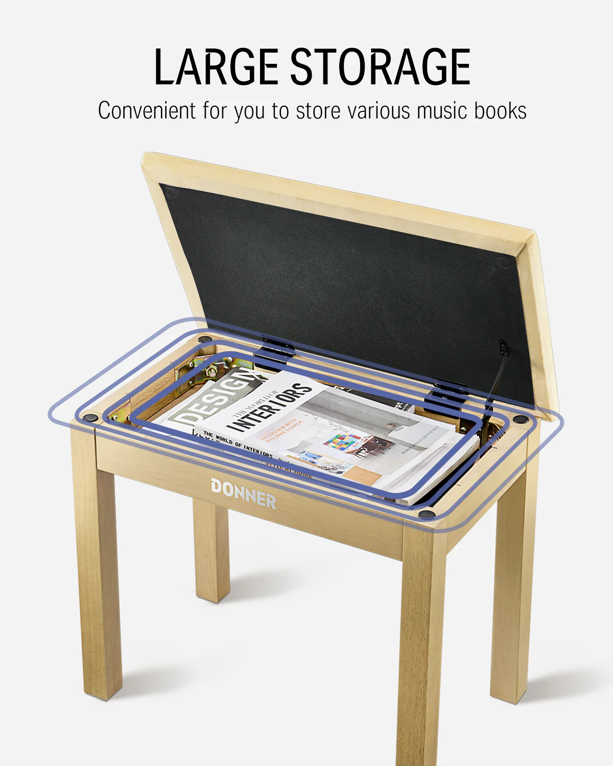 Donner DKB-10 Piano Bench w/Storage - Image 5