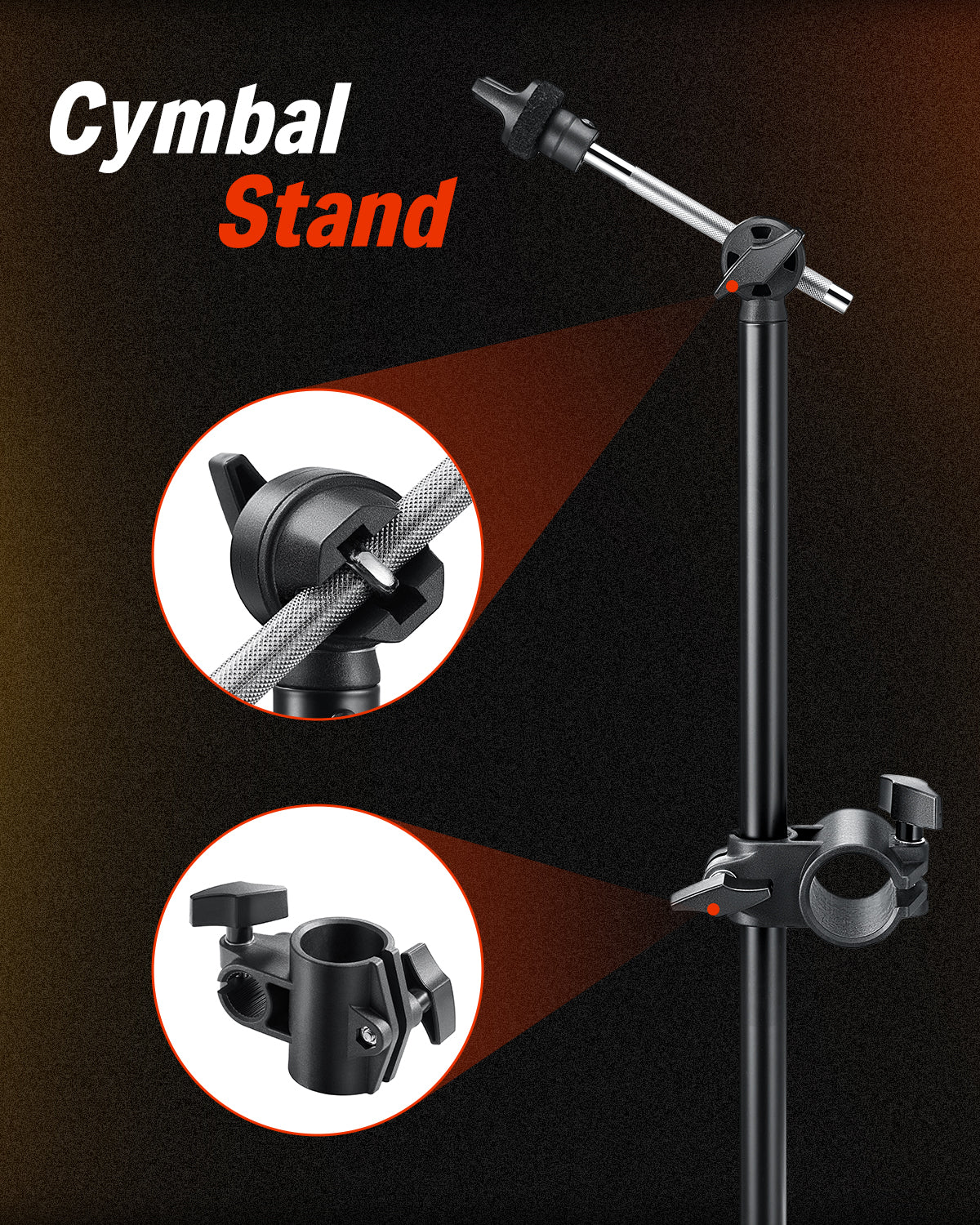 Donner Mute Cymbal Set with 12-inch Cymbals and Cymbals Stand For DED-200 Expansion - Image 3