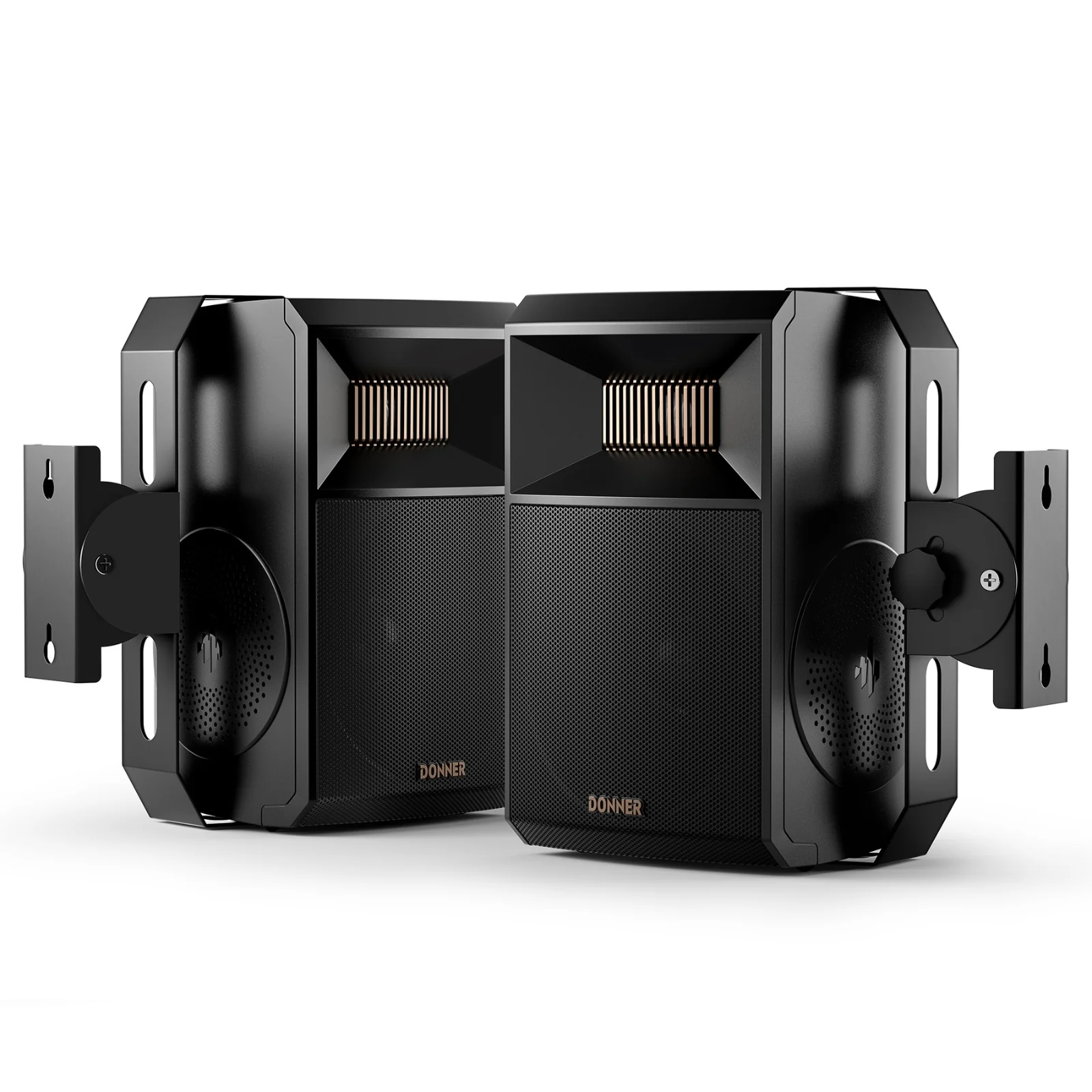 Donner Outdoor Passive Speakers (Pair) - 4.5" Waterproof Wall Mount Speakers with Powerful Bass for Garden Patio Backyard Porch, Black, M20-5 - Image 4