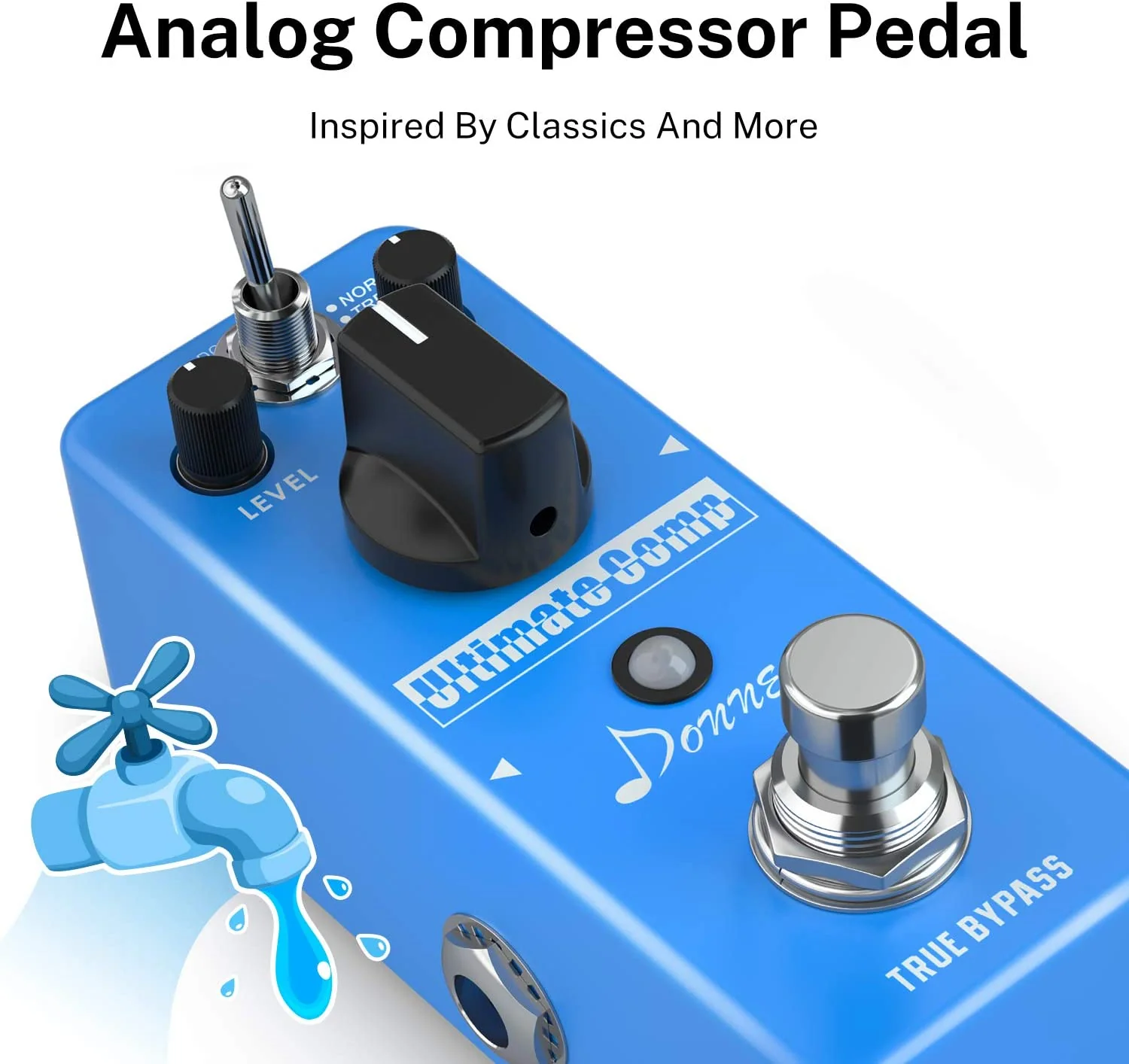 Donner Ultimate Compressor Pedal Filter Effect with Normal and Treble Compression - Image 4