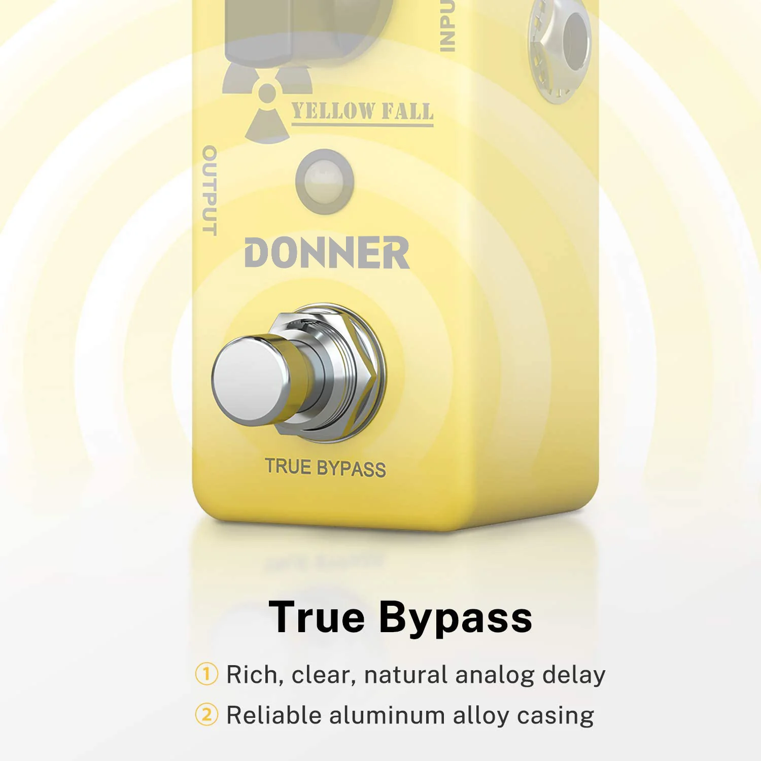Donner Yellow Fall Delay Guitar Effect Pedal True Bypass - Image 3