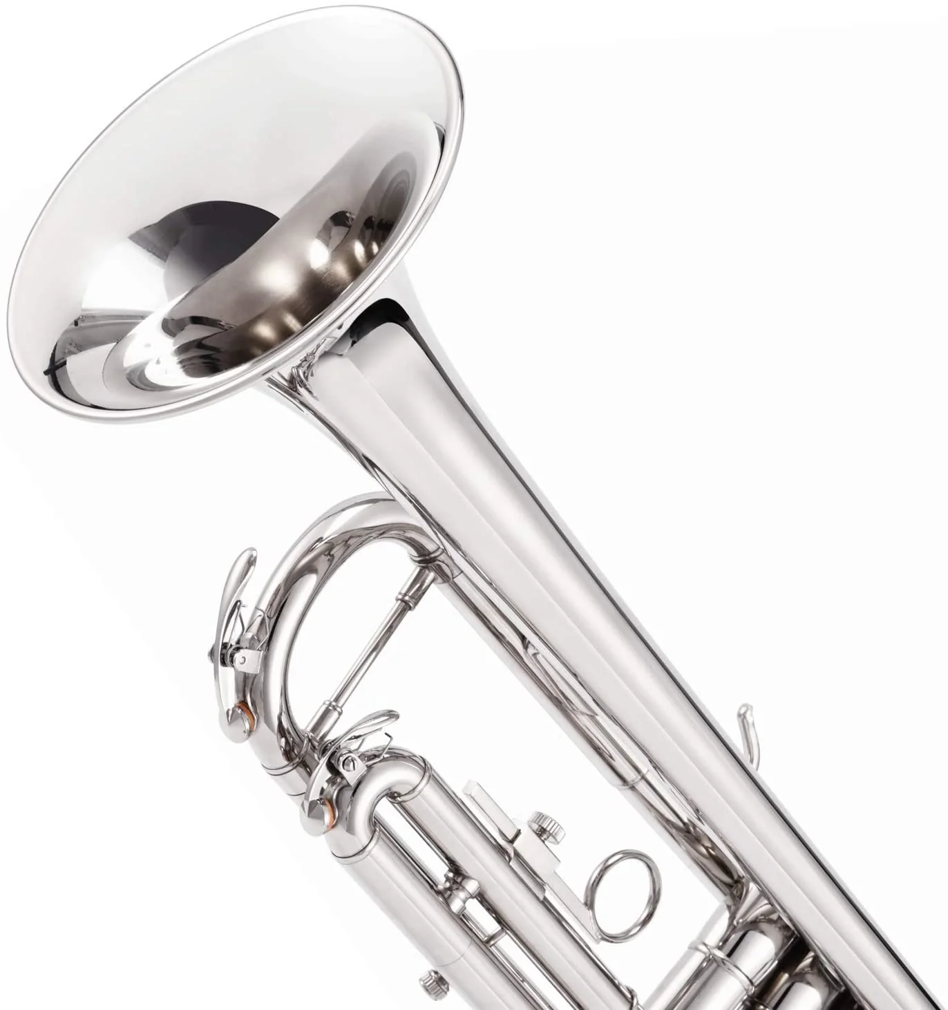 Eastar ETR-380N Trumpet Standard Student Bb Trumpet Set with 7C Mouthpiece,White Gloves,Cloth,Valve Oil,Cleaning Suit,Hard Case,Nickel - Image 8